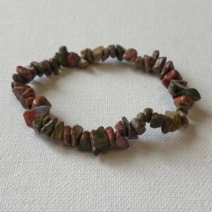 Handmade Unakite Chip Bracelet